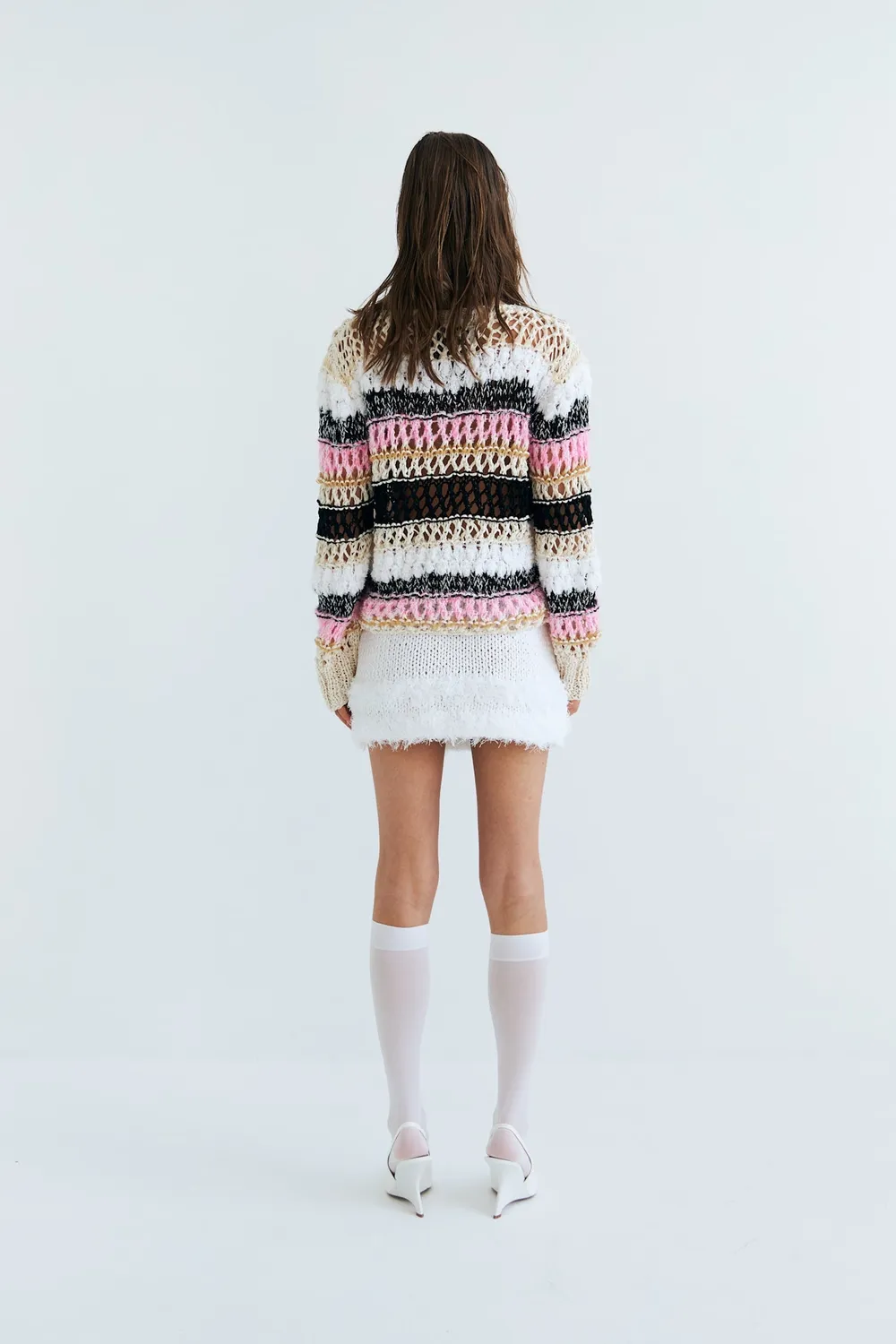 DAWNXDARE ELOISE strikpullover 920 pink multi hulmønster