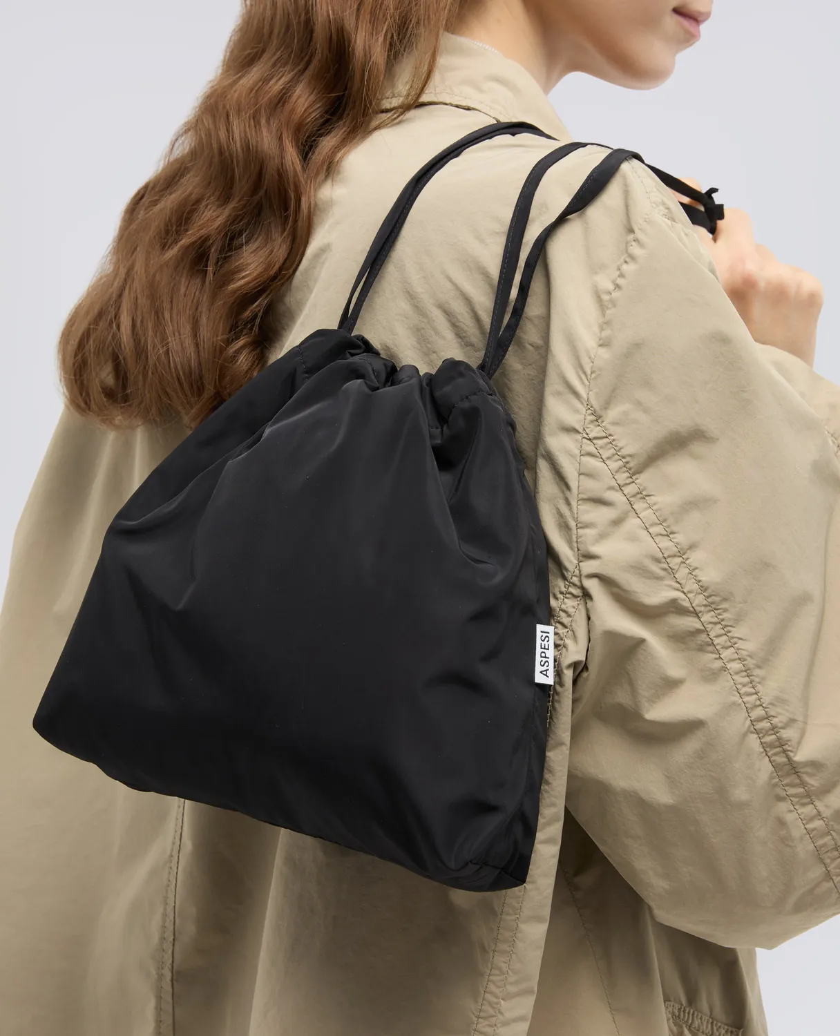 Aspesi skuldertaske sort – teknisk polyester