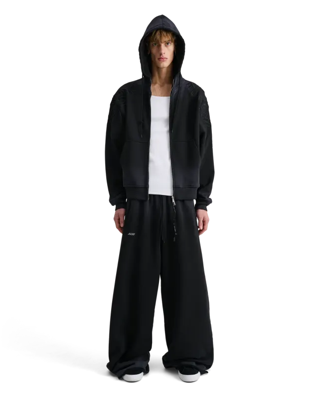 Alis Gyll Hoodie zip-hættetrøje Faded Black broderi