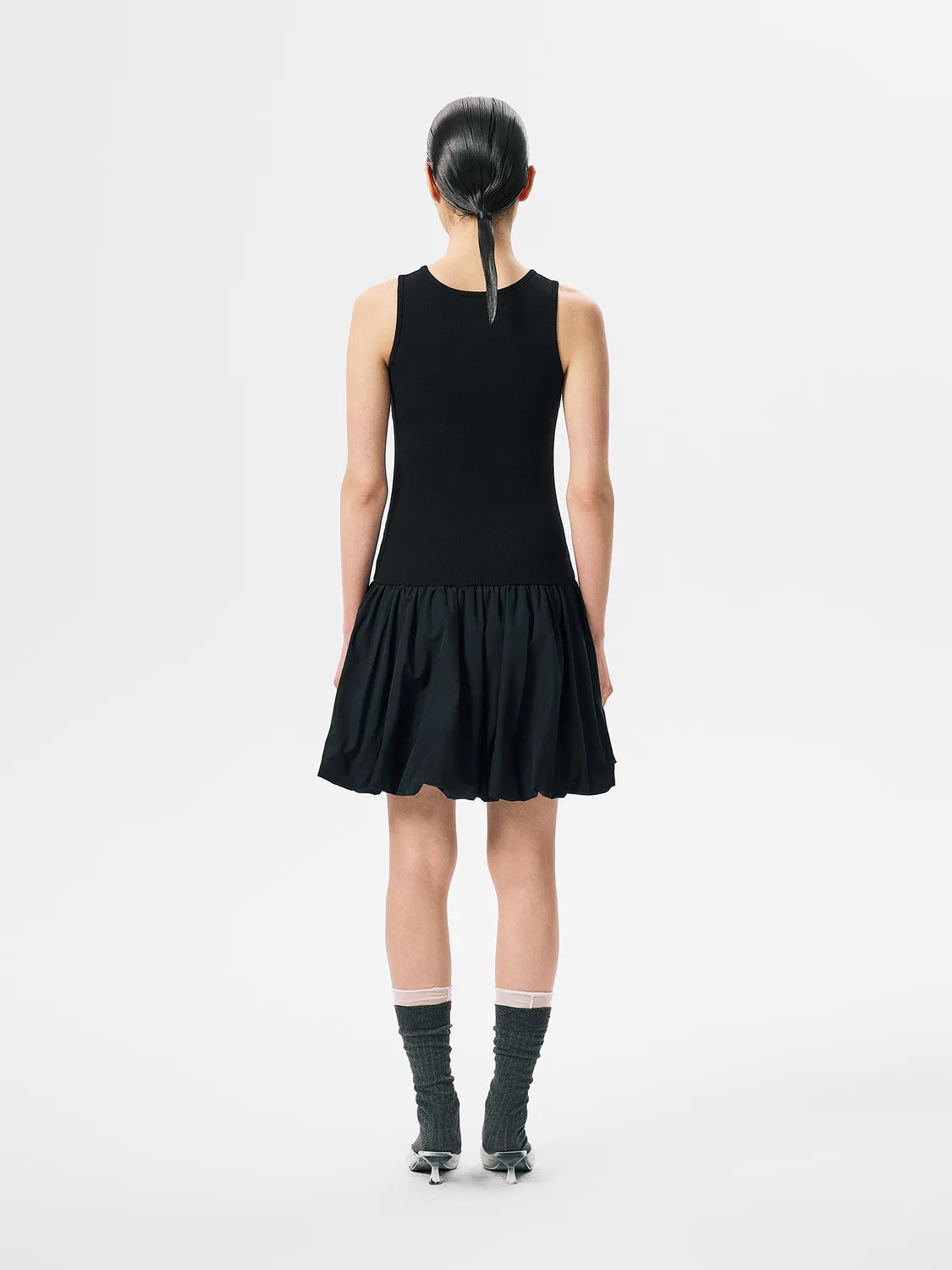 Feng Chen Wang Ribbed Jersey kjole cut-out tulip