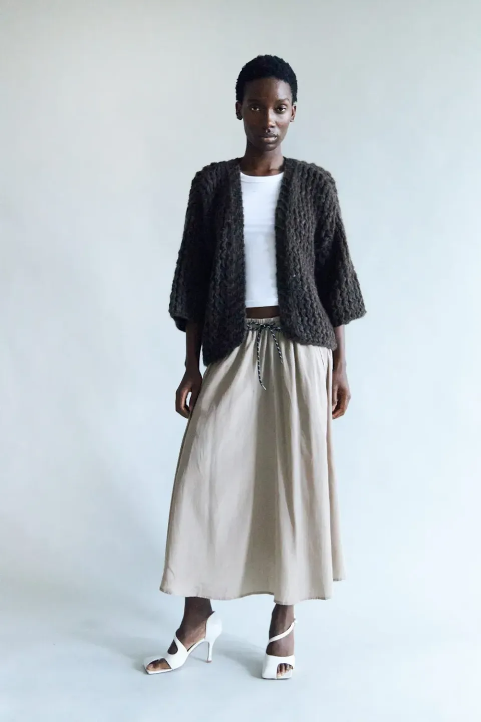 DAWN x DARE Amber 592 Khaki nederdel lang hør