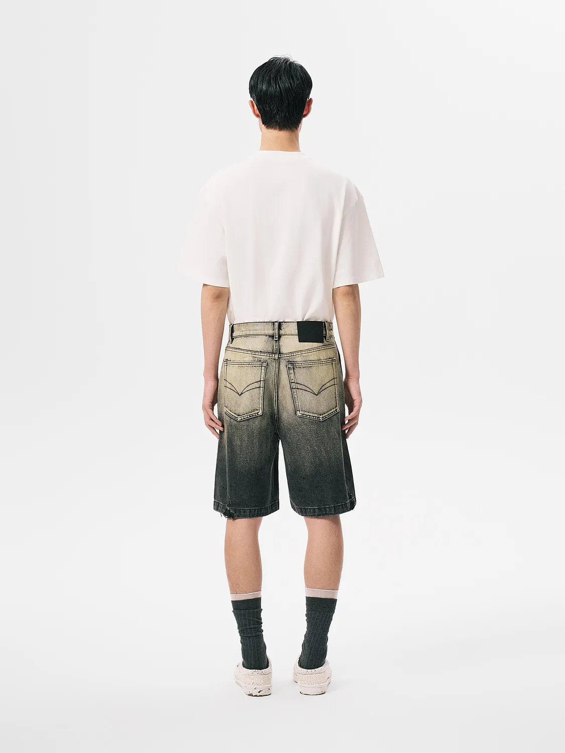 Feng Chen Wang Denim Gradient shorts unisex