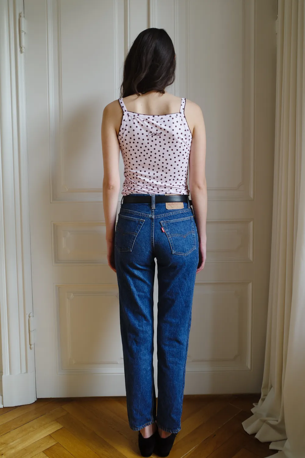 Caro Editions Jersey tanktop Pink Dots stræk