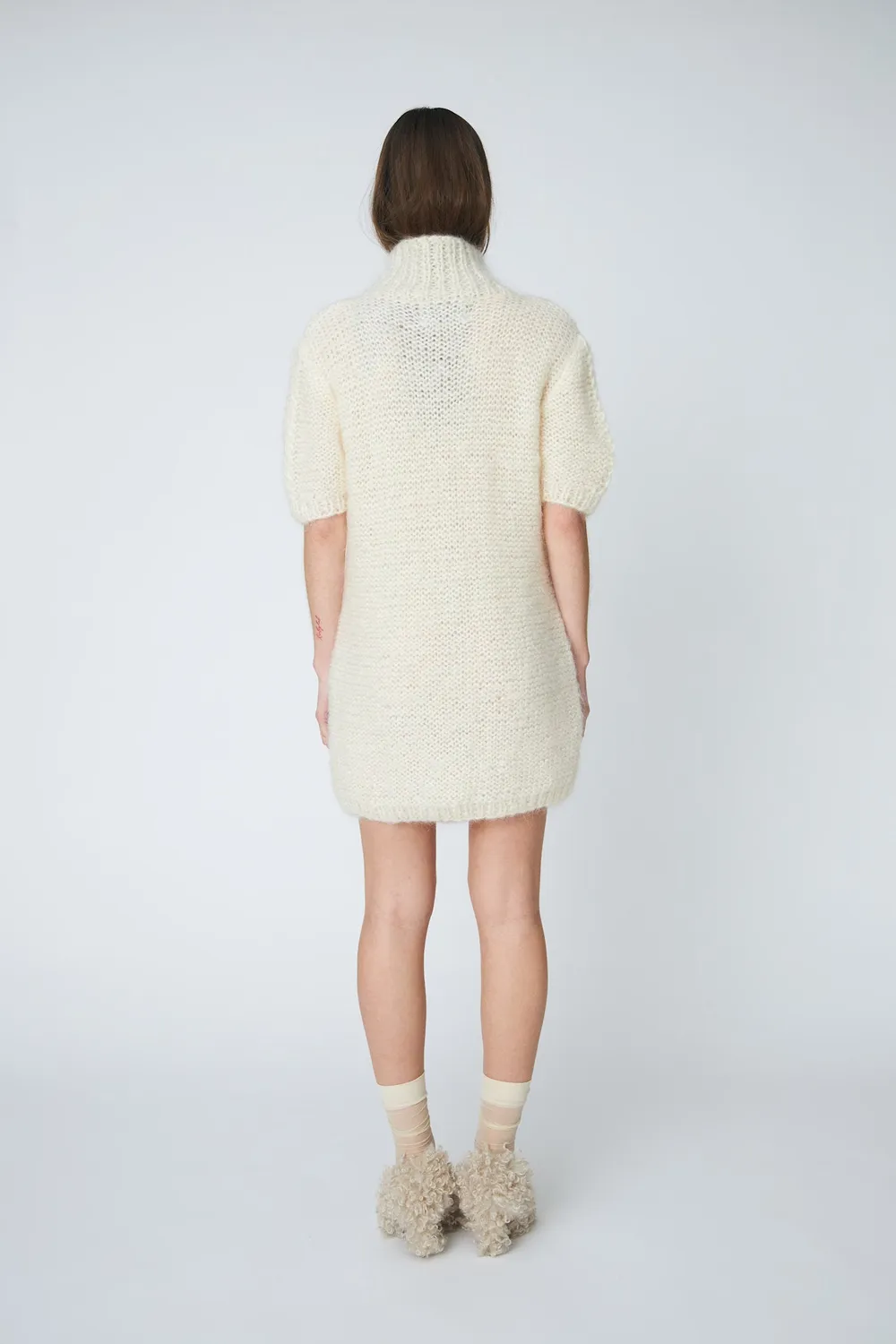 DAWNXDARE Smilla strikkjole 102 Chalk uld snoning