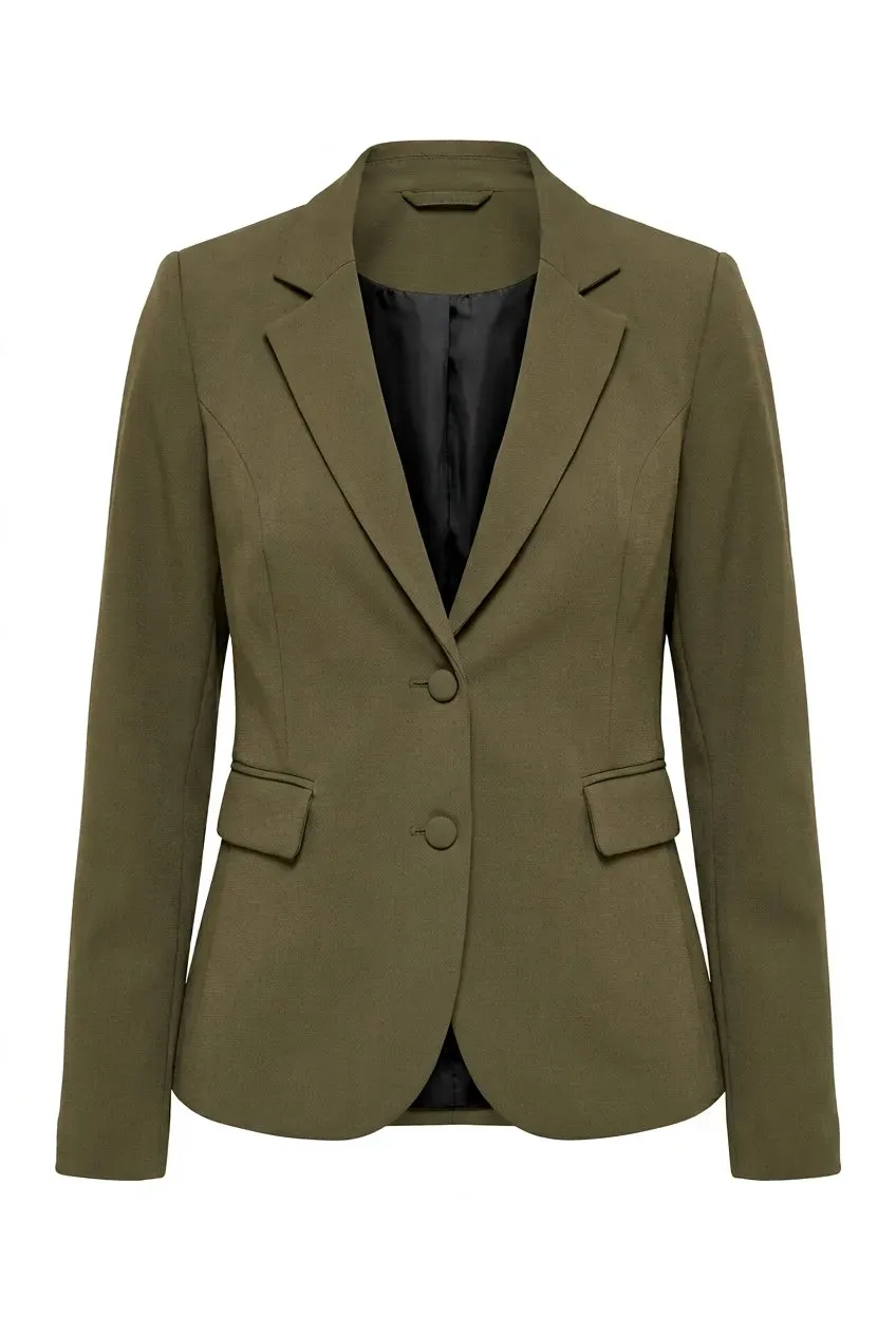 IN FRONT Lea blazer med revers – figursyet habitjakke