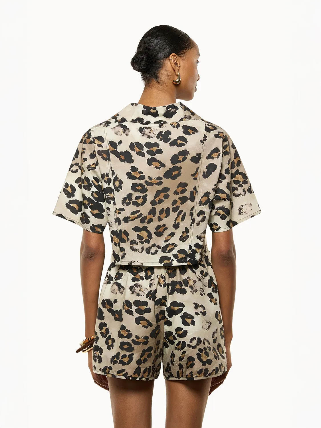 Laneus Animal Print skjorte multicolour bomuld