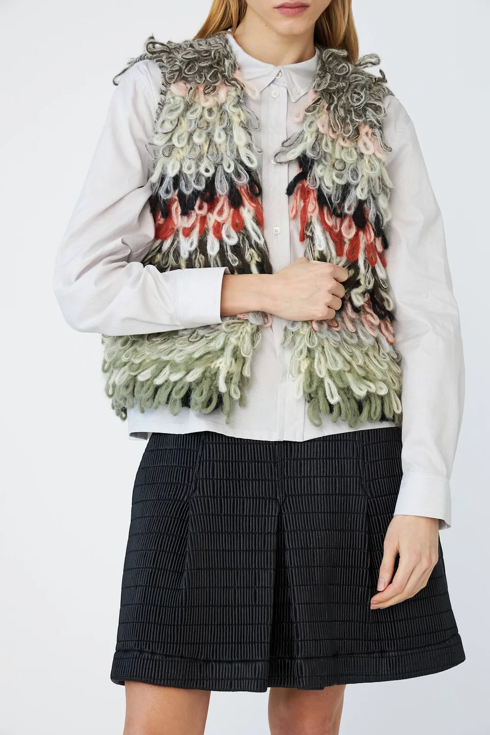 DAWN x DARE FONDA strikvest 993 wooden lodden mohair
