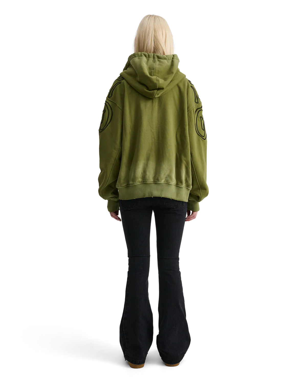 Alis Gyll hættetrøje med lynlås Faded Olive dame oversized