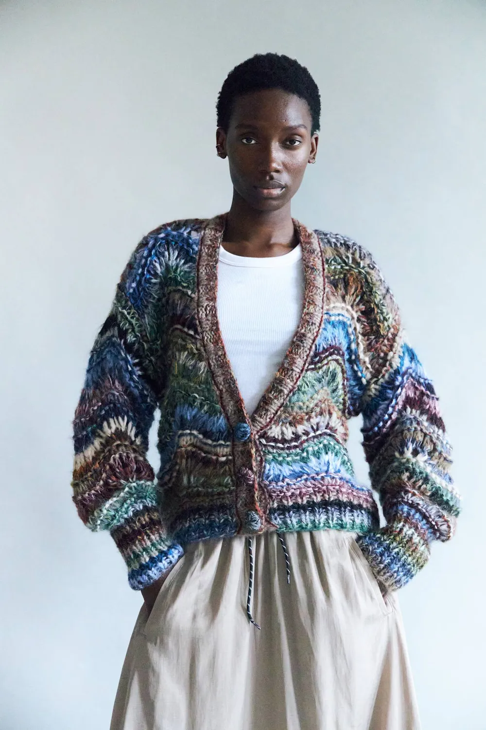 DAWNXDARE Esmeralda Cardigan strikcardigan 990 dark multi mohair