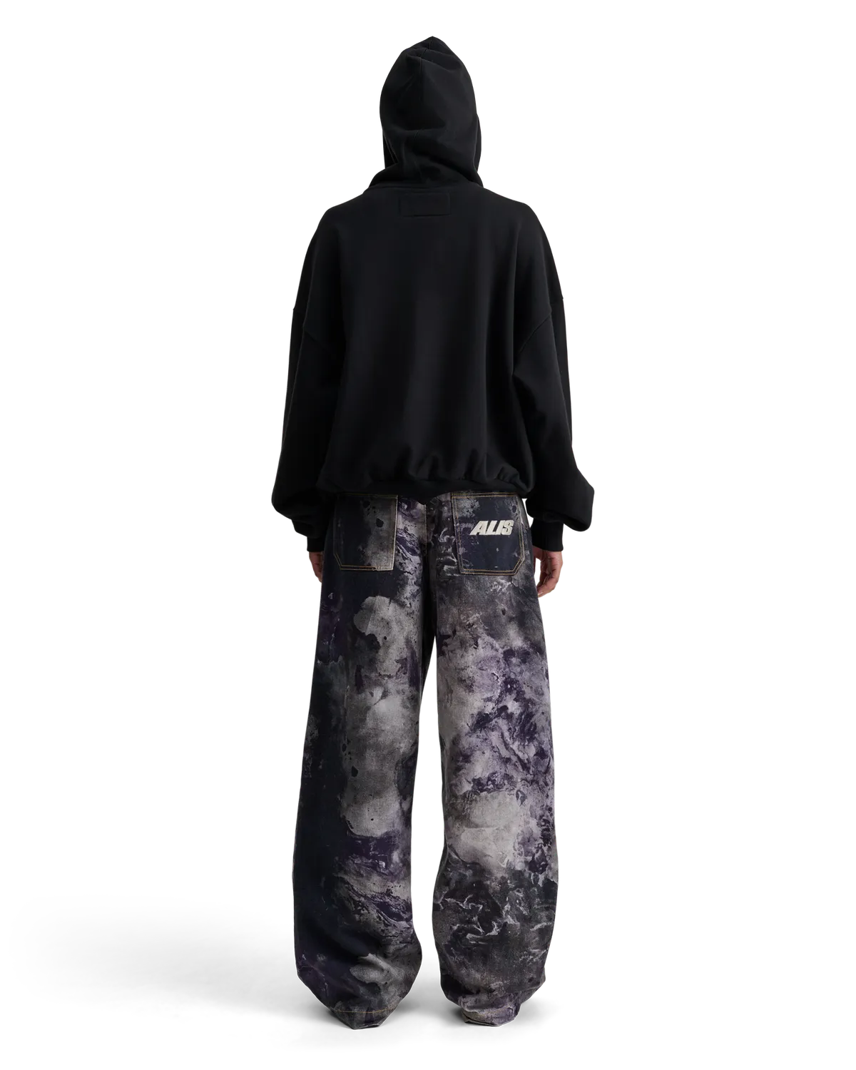 Alis Malto cropped hoodie sort bomuld