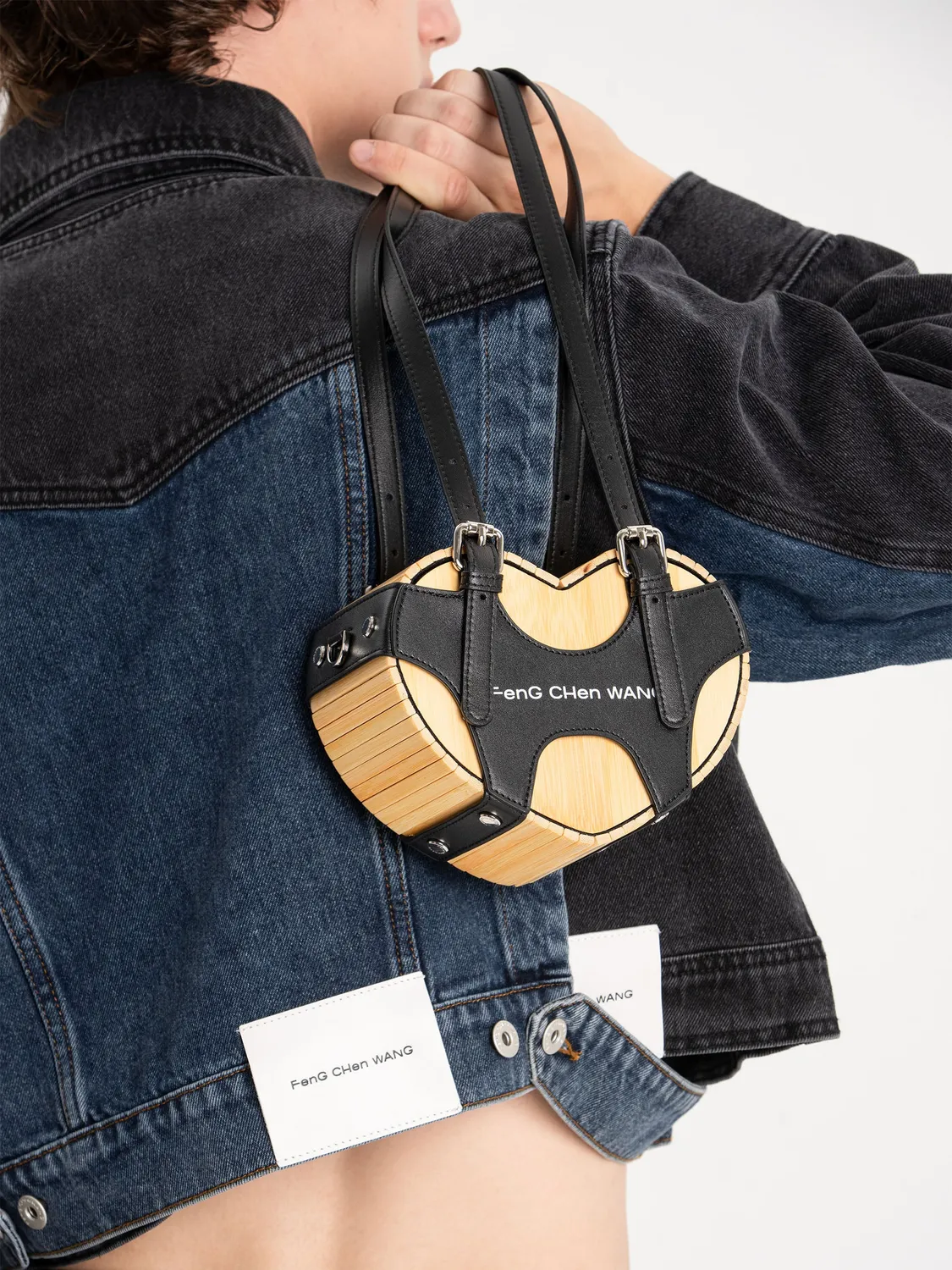Feng Chen Wang Bamboo Heart Taske sort hjerte