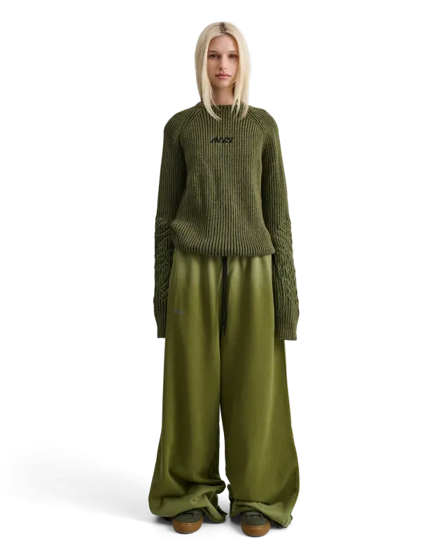 Alis Aria sweatshirt Oliven broderet bomuld