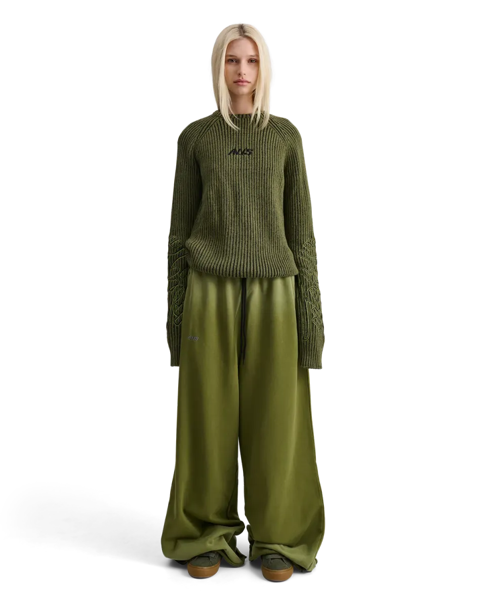 Alis Aria sweatshirt Oliven broderet bomuld