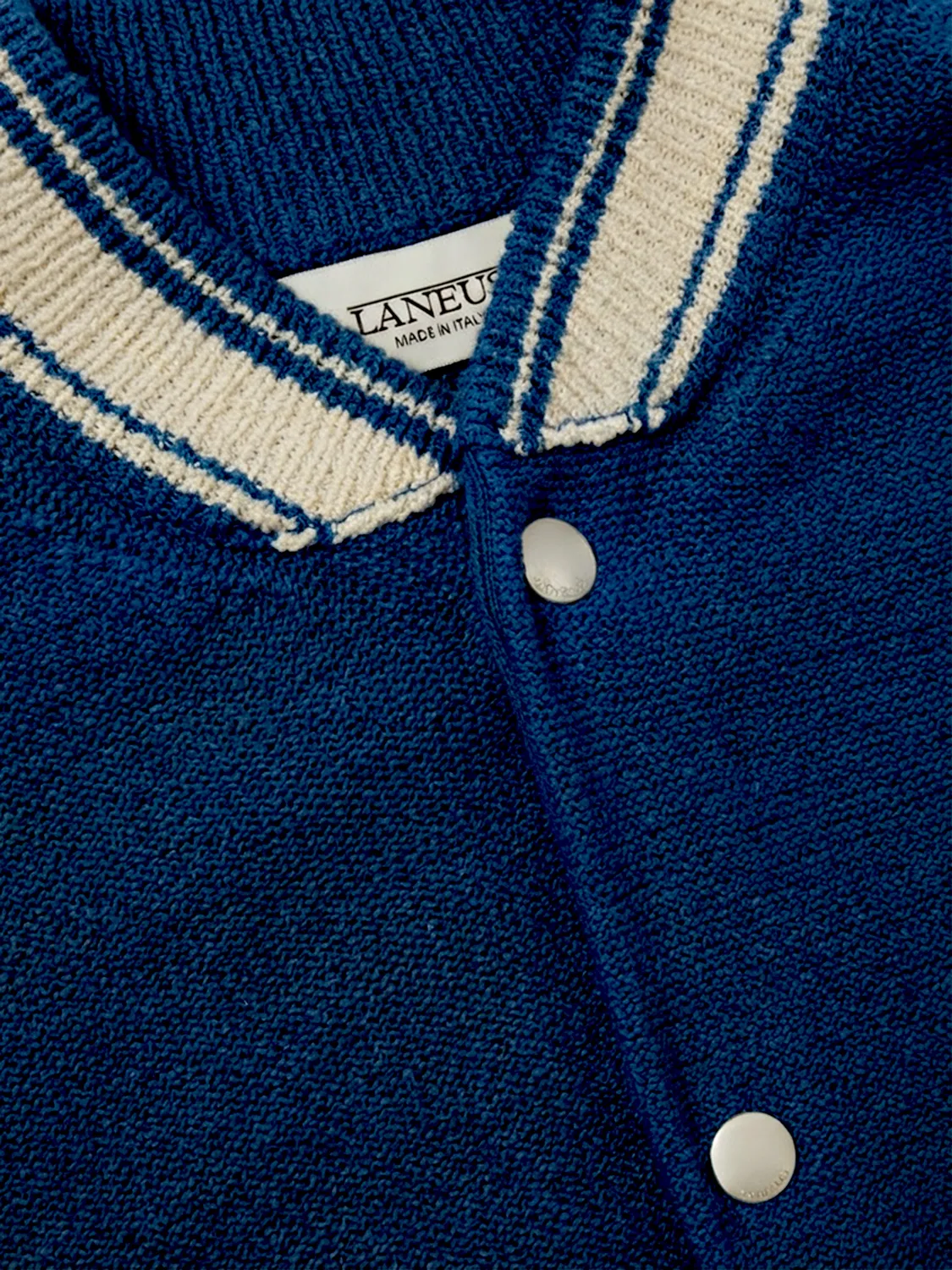 Laneus Cashmere and Silk Knit Bomber bomberjakke blå