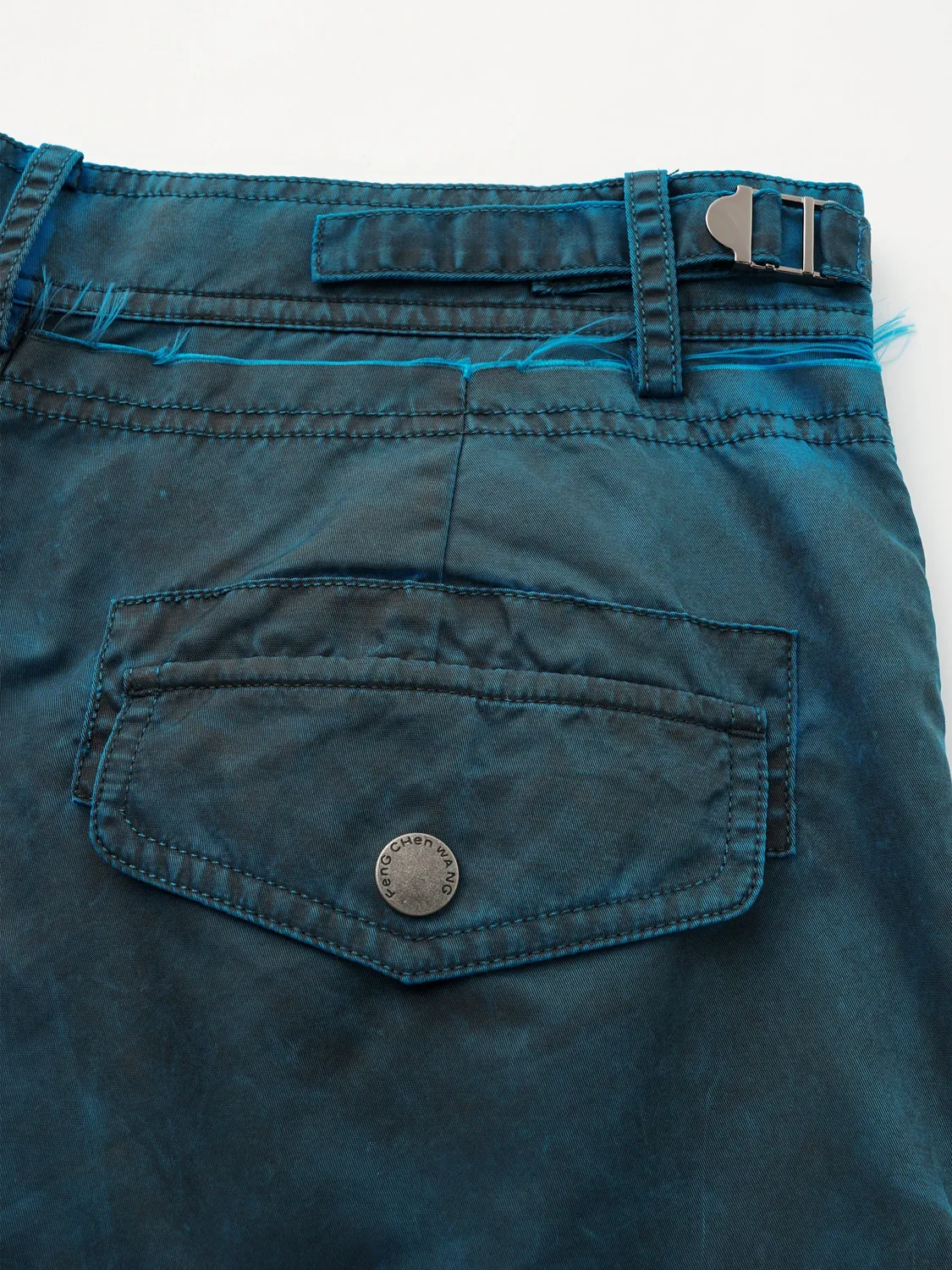 Feng Chen Wang Blue Sandwashed Utility bukser blå nylon
