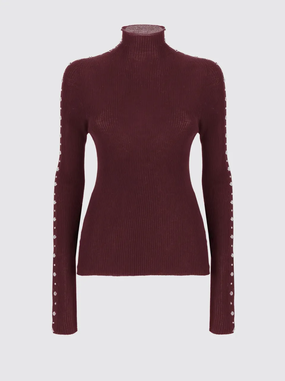 Laneus turtleneck rullekrave bordeaux merinould