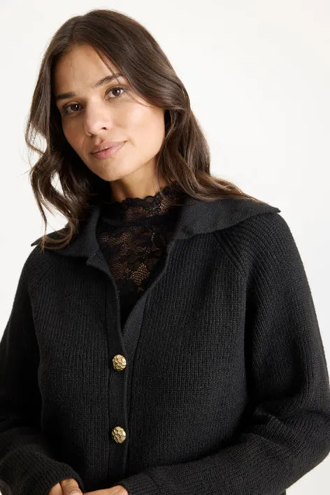 IN FRONT Brenda strikcardigan guldknapper