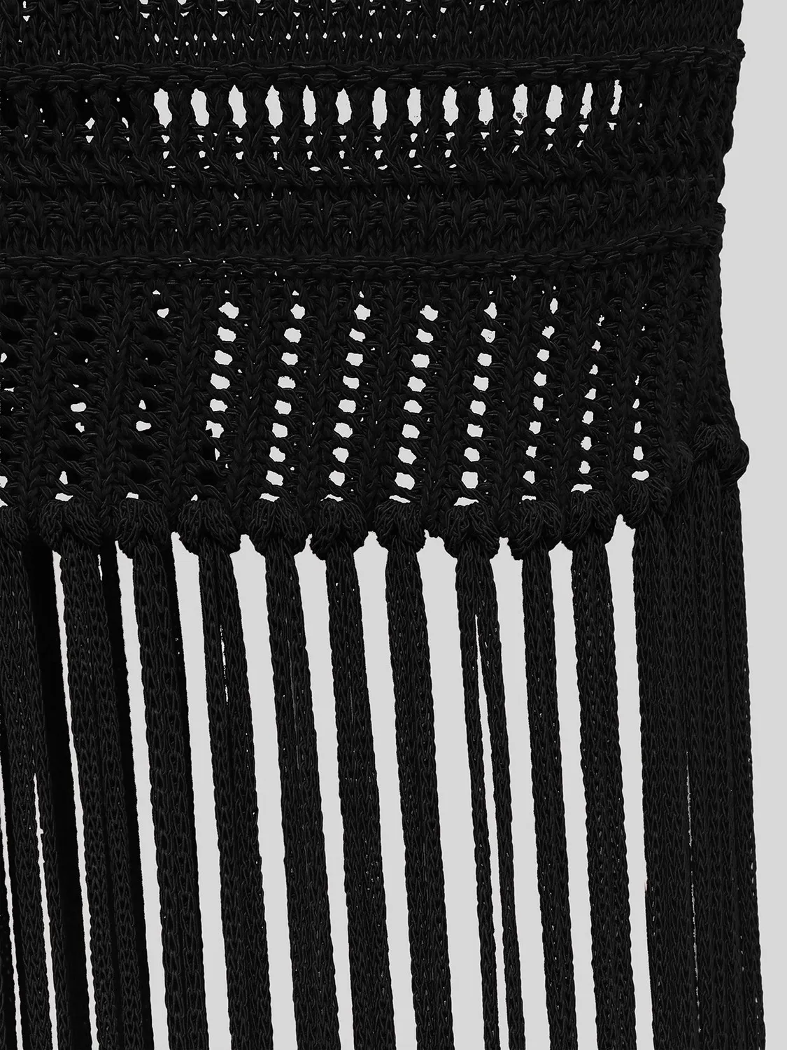 Laneus Fringed Dress kjole sort viskose frynser