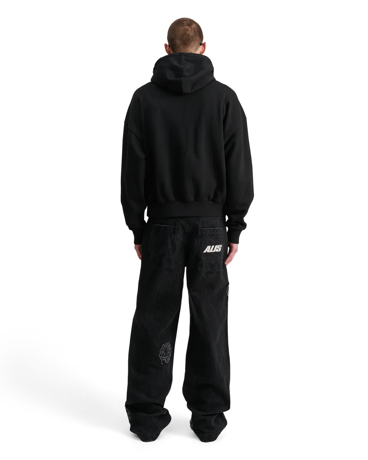 Alis Malto Cropped Hoodie hættetrøje sort boxy