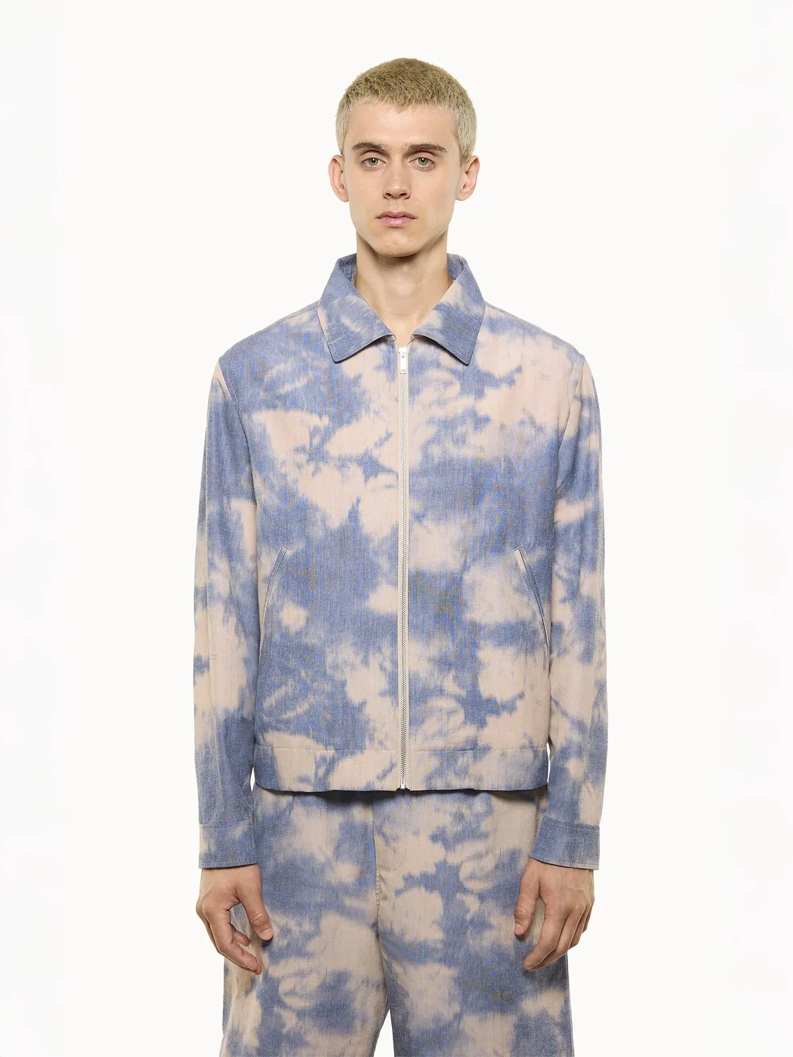 Laneus Tie Dye Zip-Up jakke blå/blå bomuld