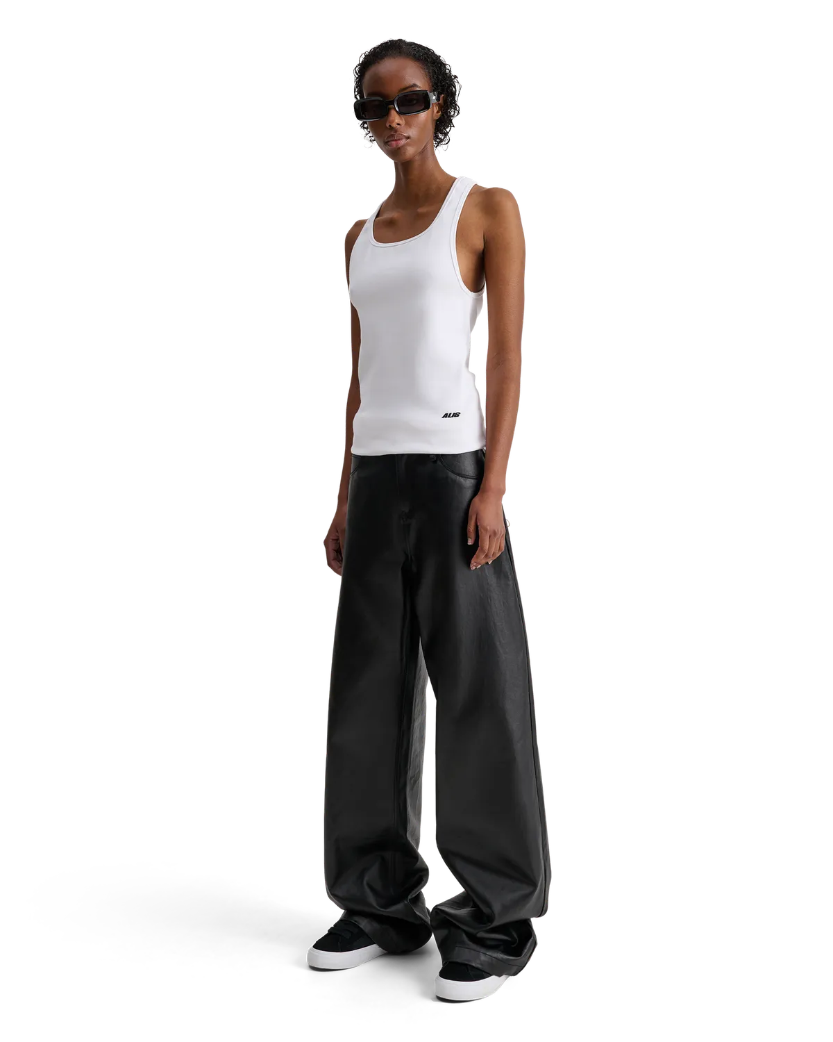 Alis Bam jeans wide fit glossy black coated