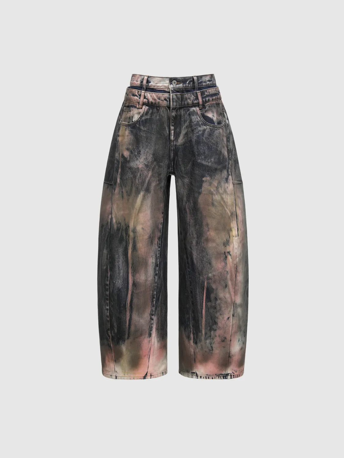 Feng Chen Wang Tie-Dye Coated jeans brun coated