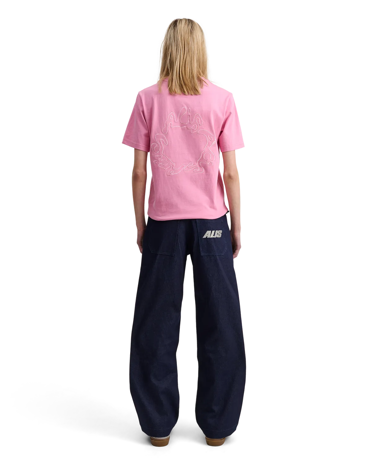 Alis Jeron t-shirt broderi solid pink