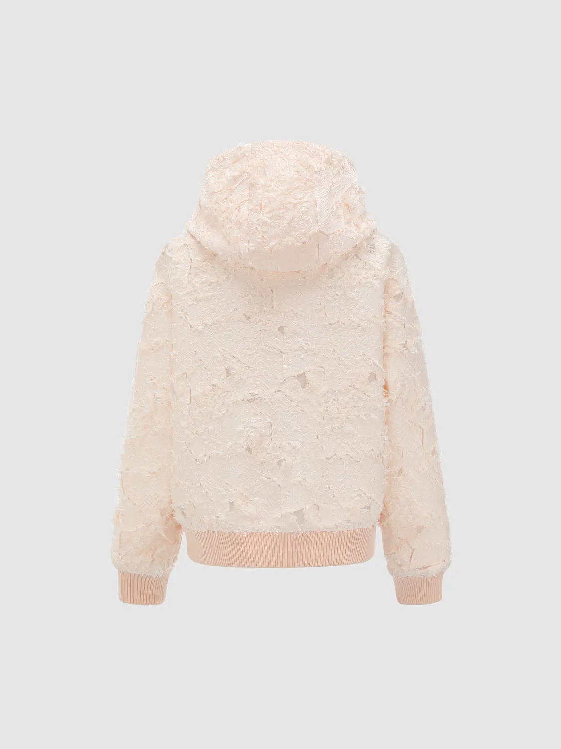 Feng Chen Wang jacquard hættejakke lyserød