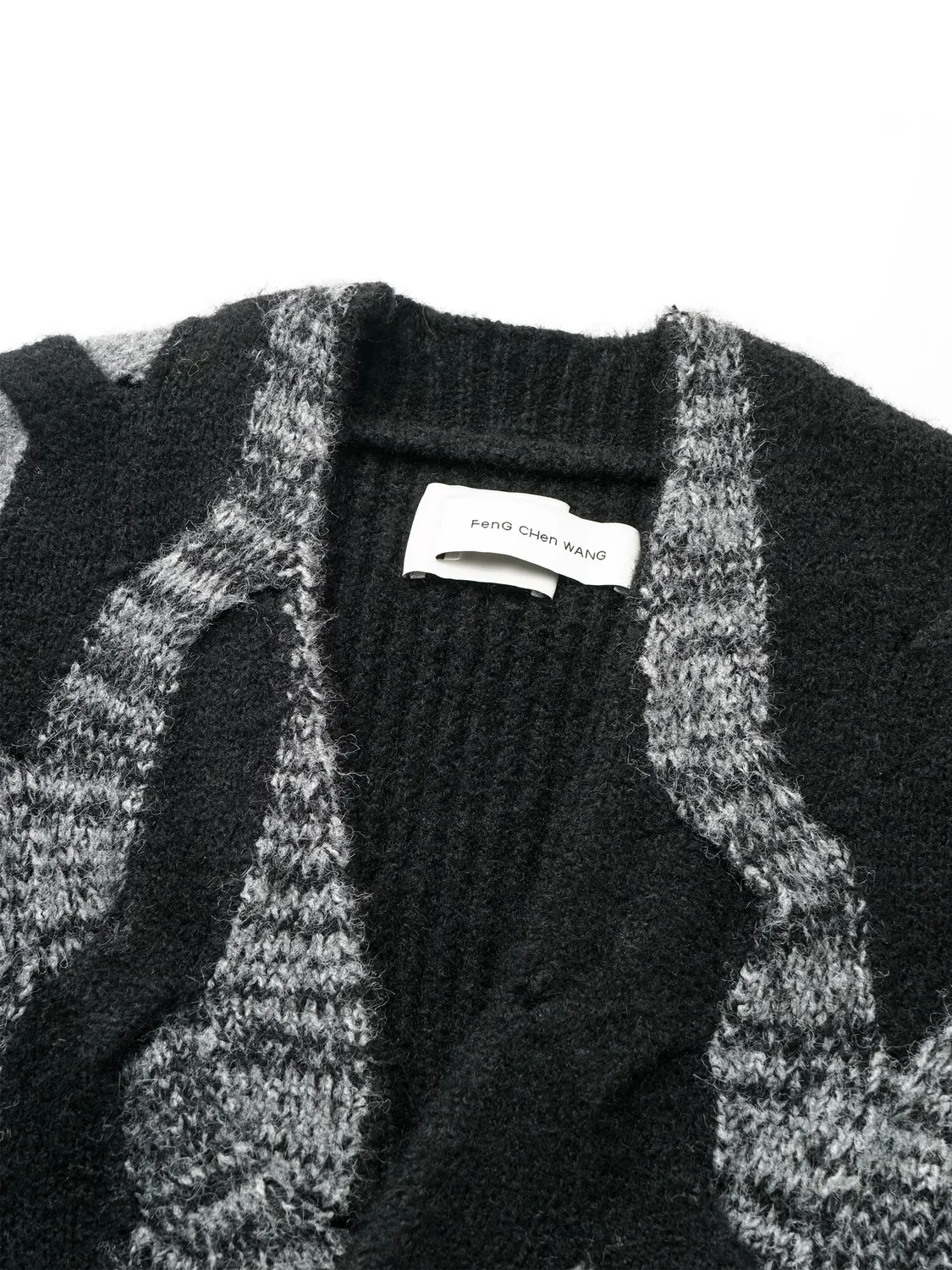 Feng Chen Wang Cable Knit Cardigan strikcardigan relaxed fit
