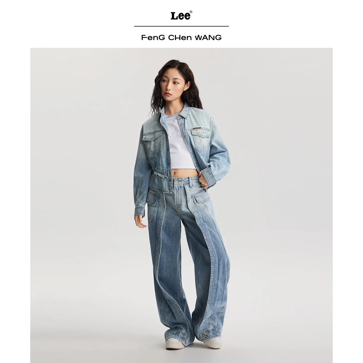 Lee x Feng Chen Wang denimskjorte dame langærmet