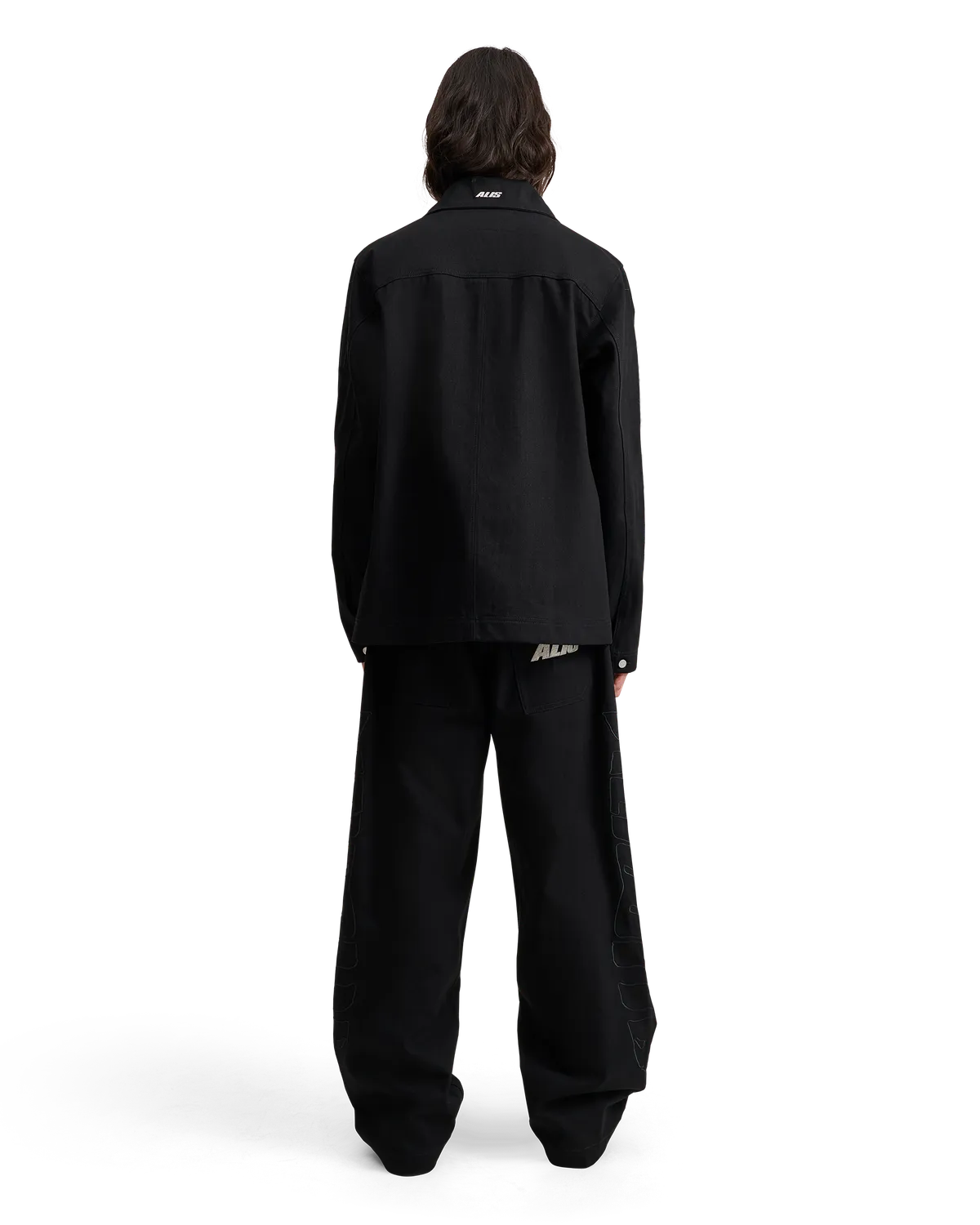 Alis Viren Short workerjakke solid black bomuld