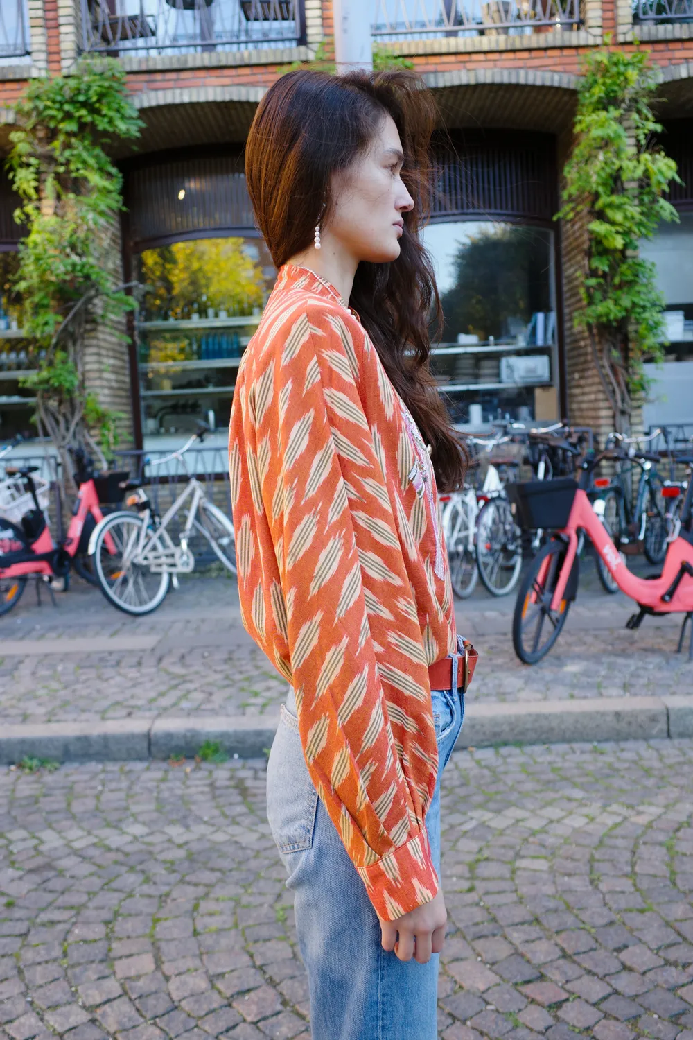 Caro Editions Susan Brown Ikat skjortejakke brun bomuld