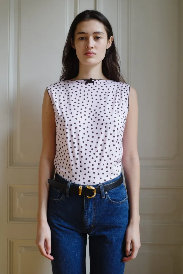 Caro Editions Alexa Top Jersey top Pink Dots strækbar