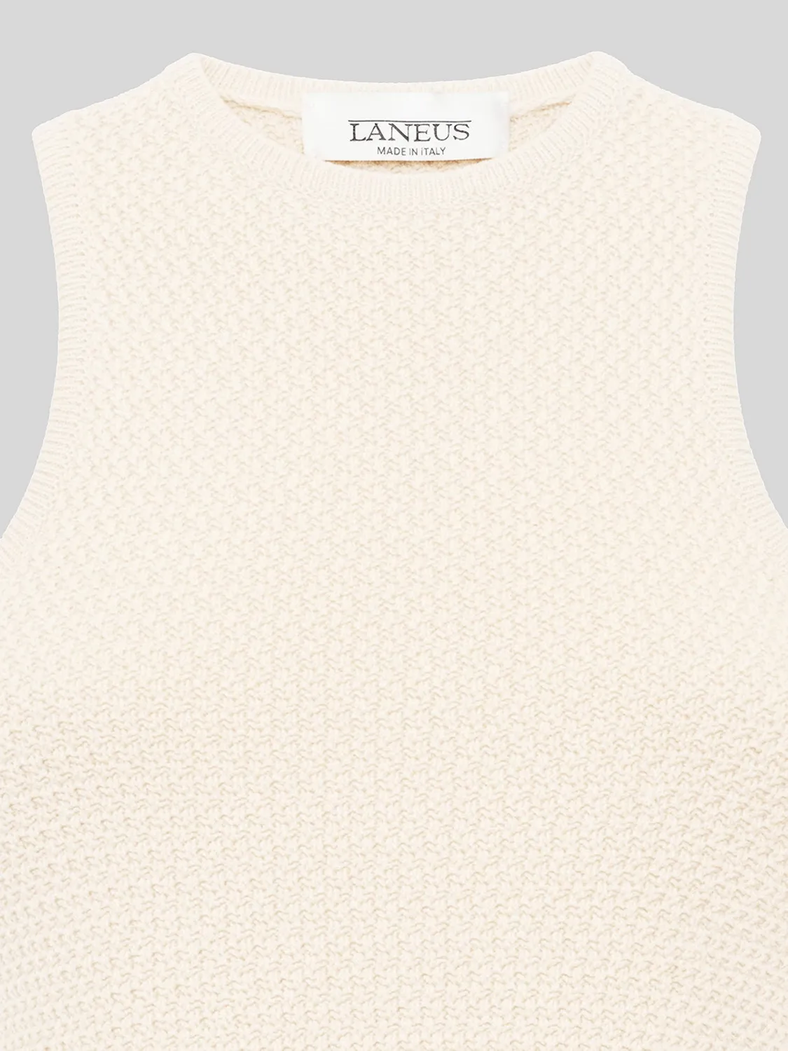 Laneus Knit Mini strikkjole creme bomuld slim