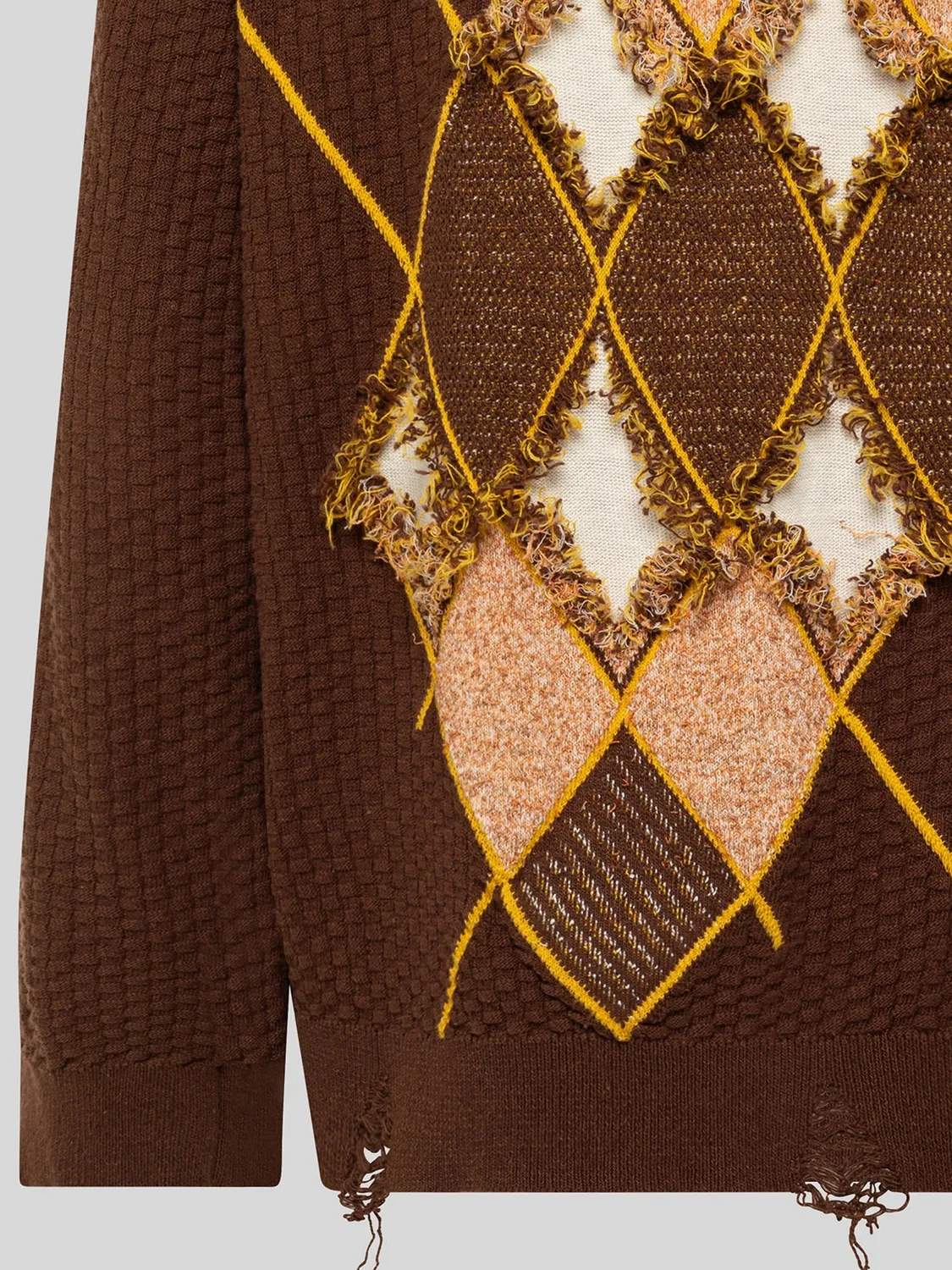 Laneus Argyle cardigan chocolate ternet bomuld