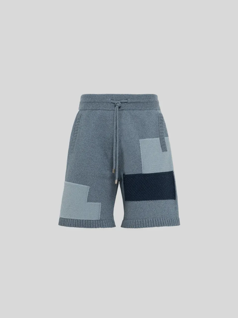 Laneus Patchwork strikkede bermuda blå denim bomuld