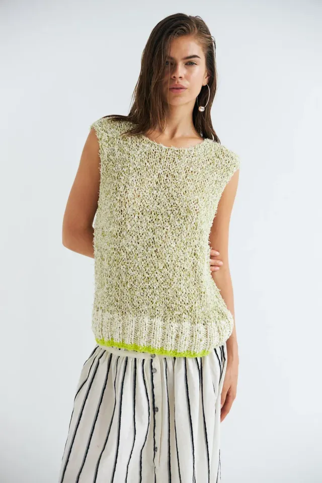 DAWNXDARE Ellie strikvest kit lime økologisk bomuld