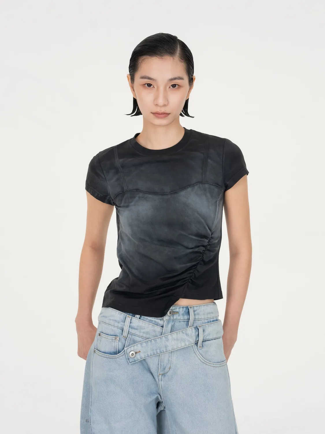 Feng Chen Wang Gradient Indigo T-shirt blå tætsiddende