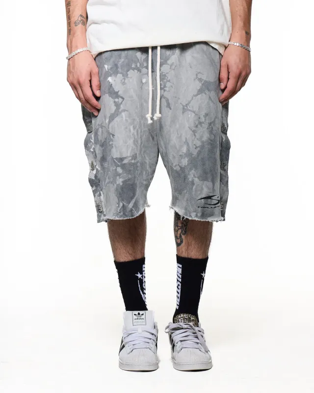Hellstar Marble Mirror Face sweatshorts grå snap