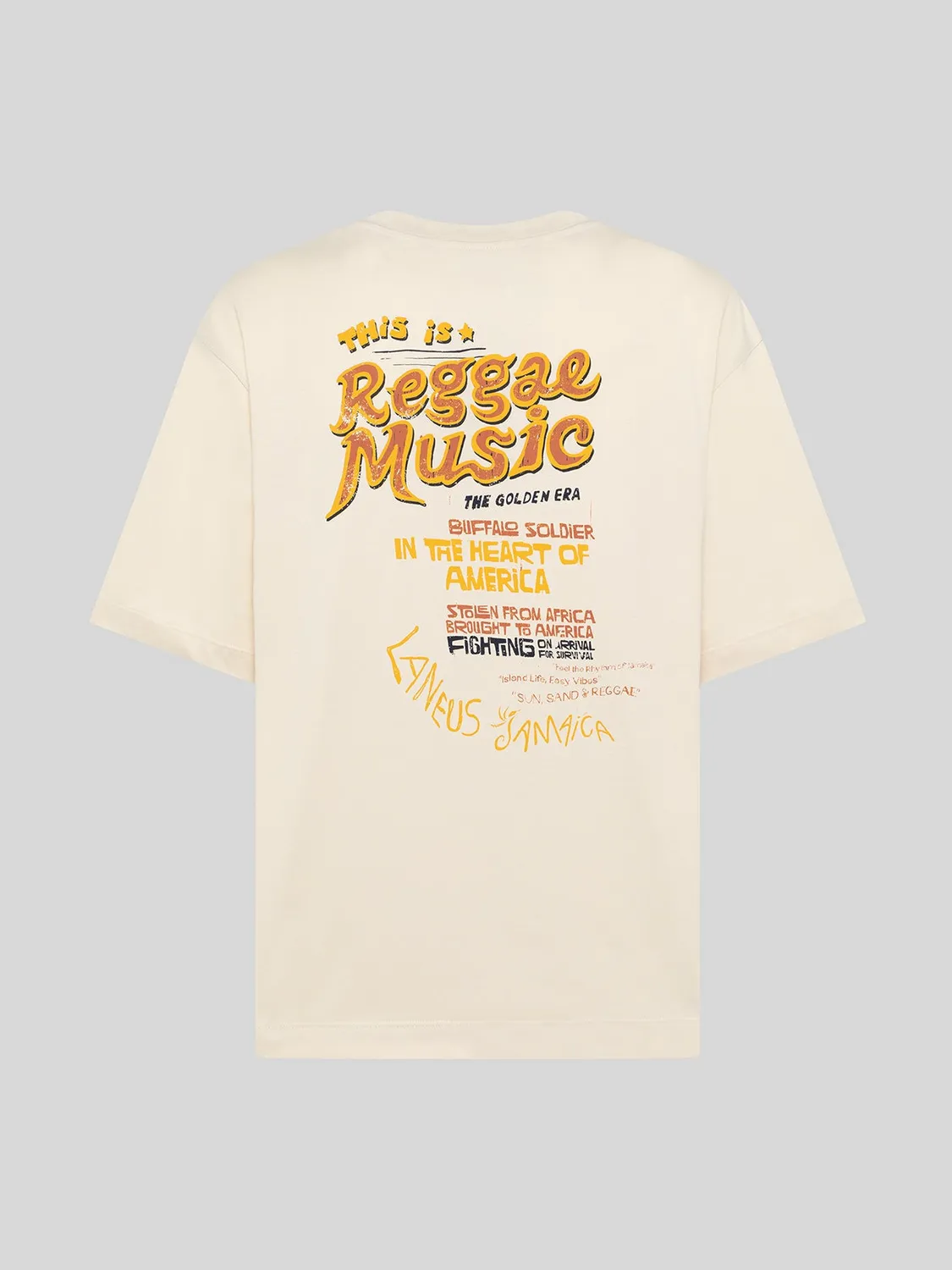 Laneus Oversized Jersey T-shirt creme print