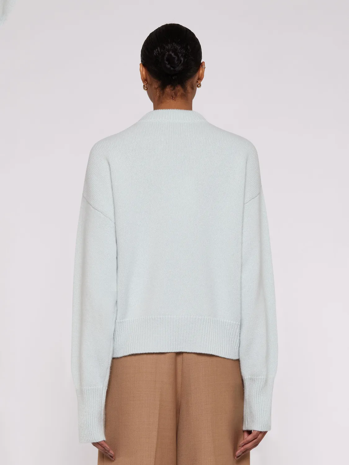 Laneus Asymmetric Box striktrøje salvie uld angora