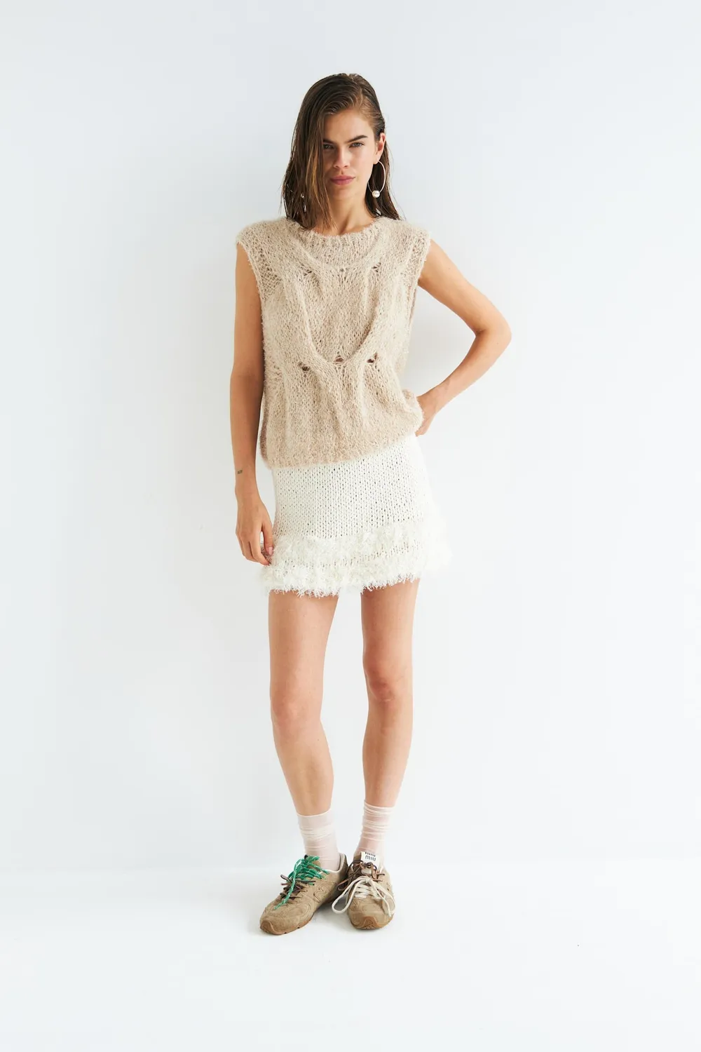 DAWNXDARE Sidsel slipover strik 592 khaki viskose
