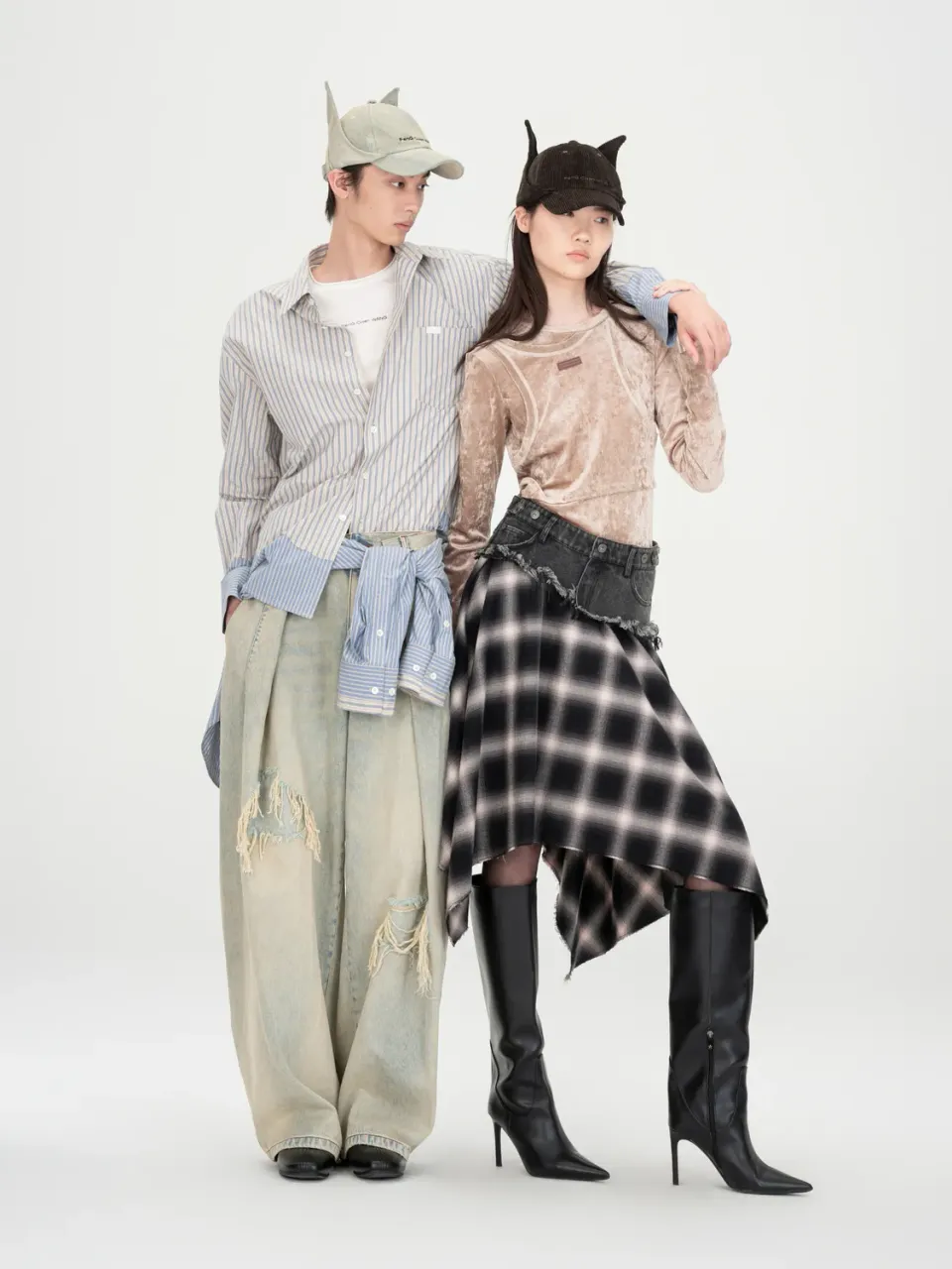 Feng Chen Wang Deconstructed langærmet T-shirt stræk