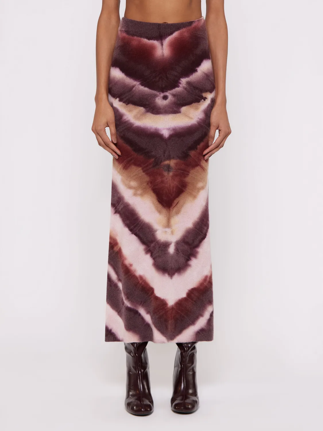 Laneus Garment-Dyed midi-nederdel uld
