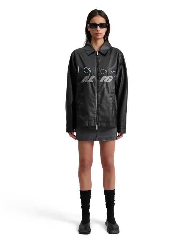 Alis Viren Worker jakke glossy black coated