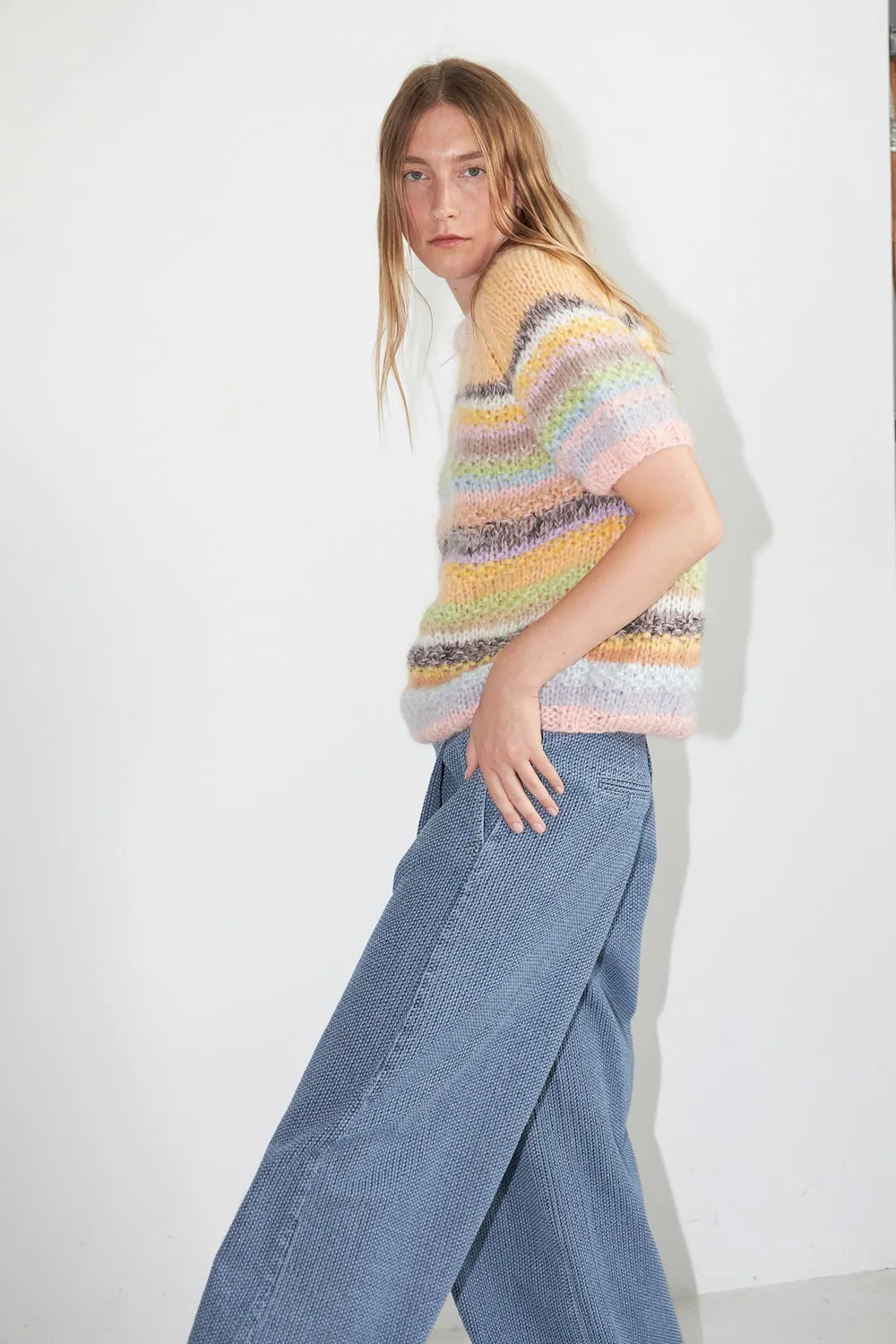 DAWNXDARE Estelle Multi 970 Pastel Multi strikbluse stribet