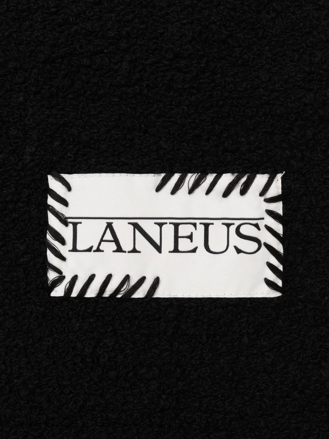 Laneus tørklæde uld sort – blødt strukturstrik