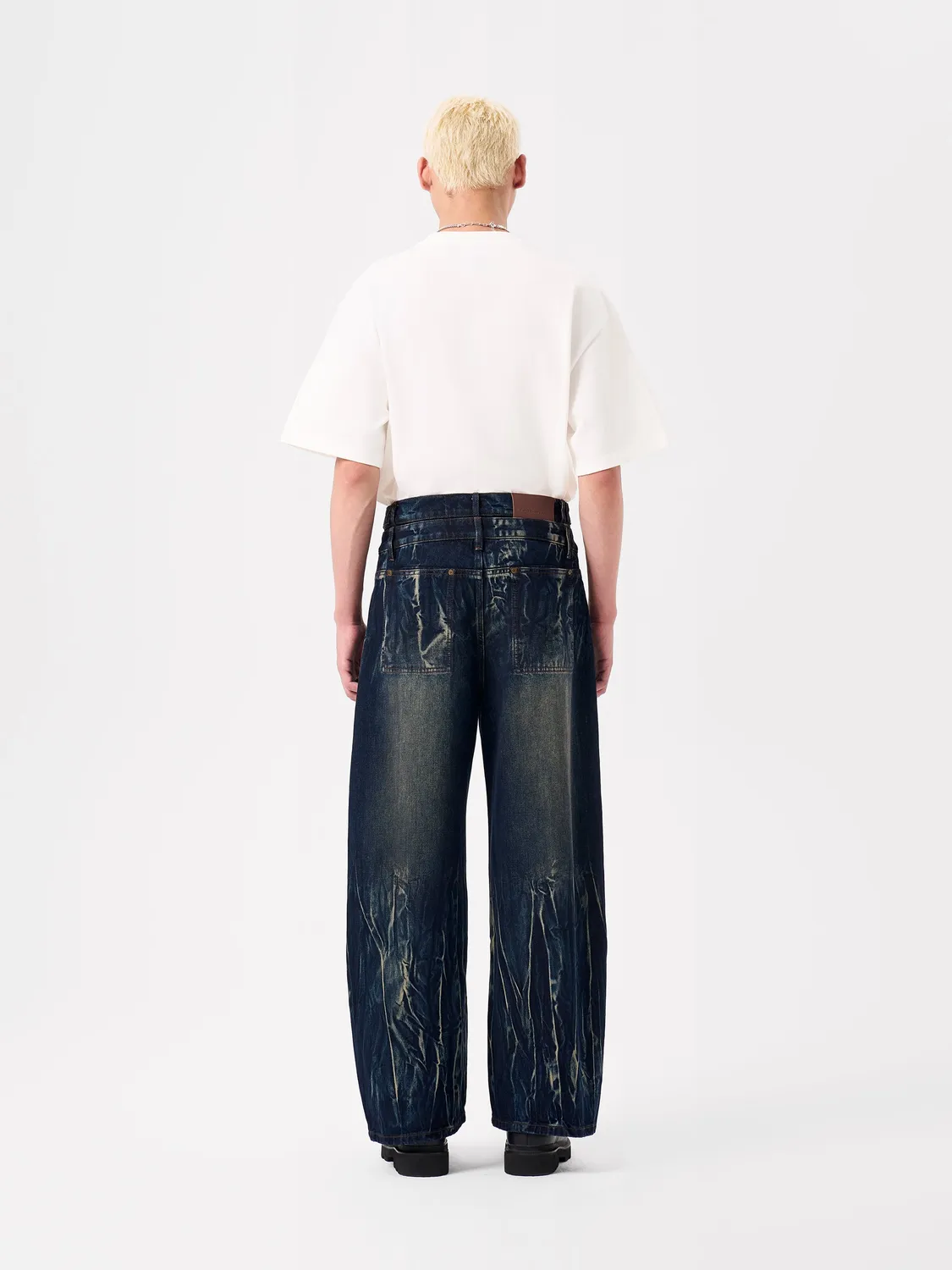 Feng Chen Wang Gradient Tie-Dye Jeans wide leg dobbelt talje