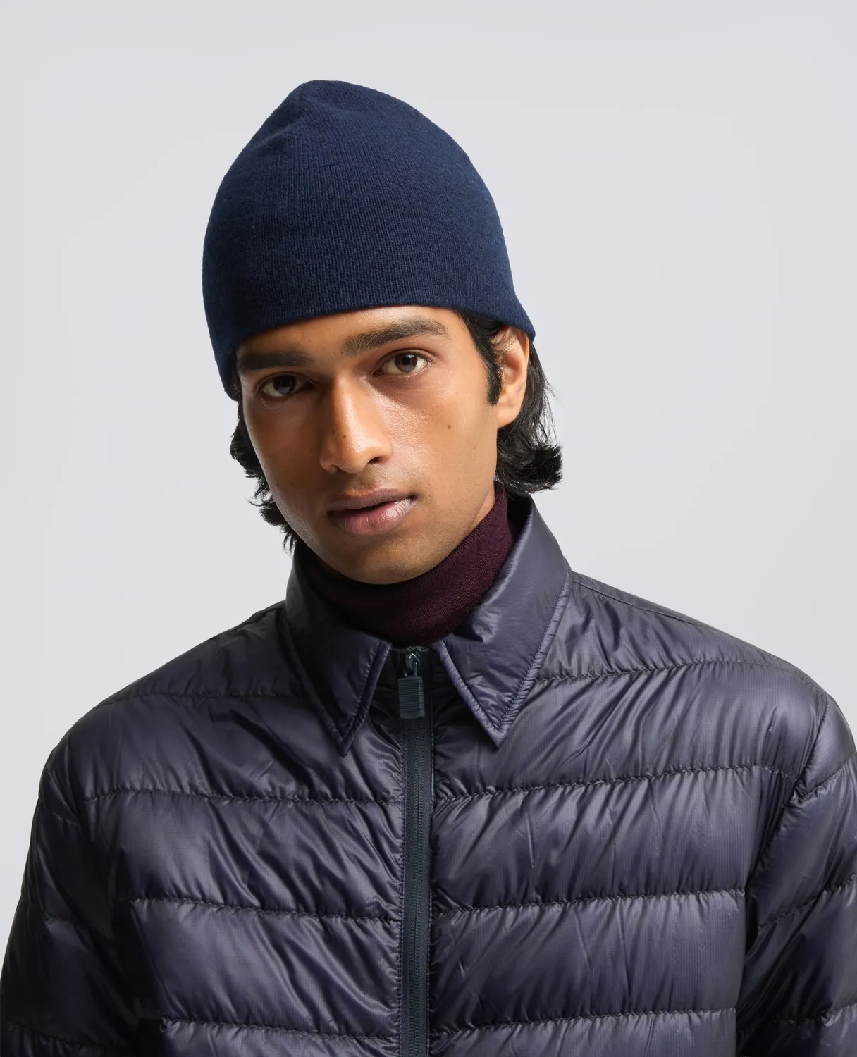 Aspesi uld cashmere yak hue navy glatstrik