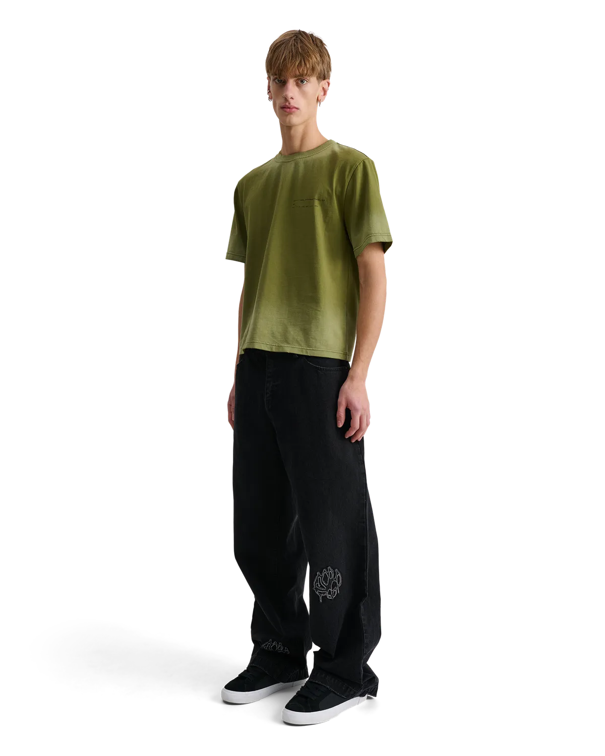 Alis Torey Cropped T-shirt Print t-shirt oliven bomuld